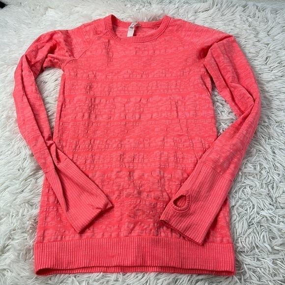Lululemon Rest Less Pullover Heathered Electric Coral - Picture 1 of 7